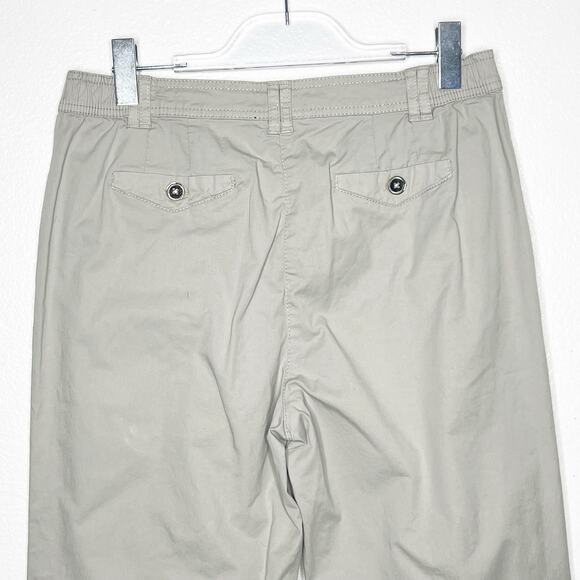 JM COLLECTION Capri Pants Straight Leg Relaxed Fit High Rise Khaki Sz 12Petite - Picture 7 of 9